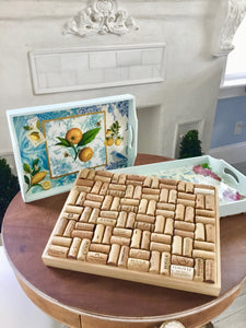 Lemon Serving Tray Cork Trivet