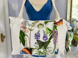 Bohemian Butterfly Wild Flower Travel Tote