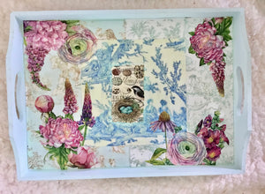 Purple Flower Serving Tray Cork Trivet