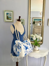 Bohemian Blue & White Toille Travel Tote