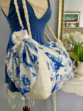 Bohemian Blue & White Toille Travel Tote